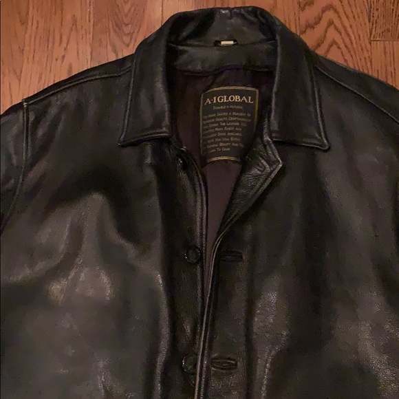 A-1 Global distressed leather jacket - Picture 2 of 4